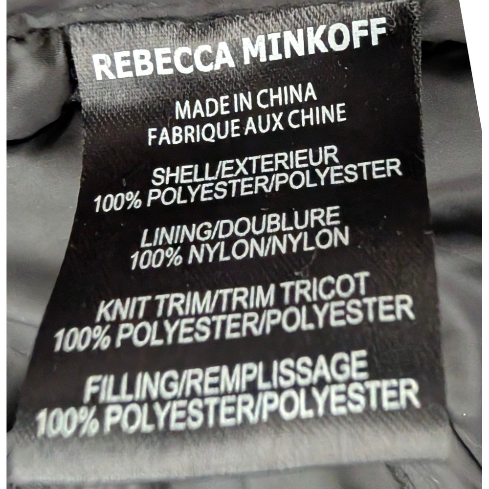 Rebecca Minkoff Jacket Women Large Black Boxy Quilted Snap Front Zip Pockets - Picture 6 of 8